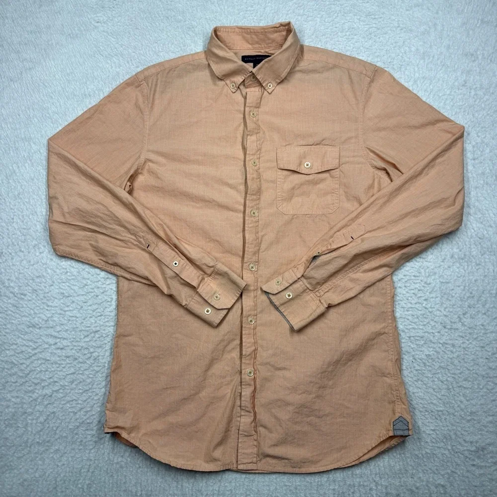 Banana Republic Shirt Pink Button Down Long Sleeve Casual Men's Size Medium Tall